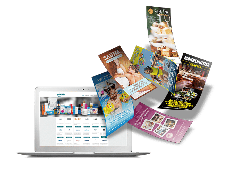 Sfeerbeeld remark - laptop met ticketvouchers van uitjes